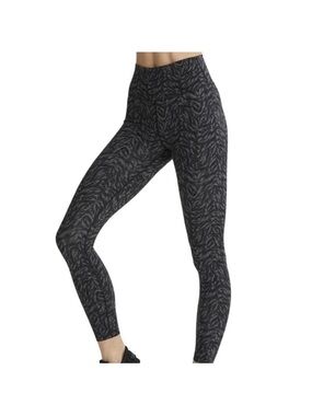VARLEY Luna High Rise 7/8 Legging In Dark Mono Zebra Black Gray Print